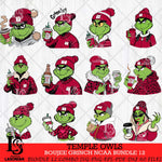 Temple Owls Boujee Grinch NCAA Bundle 12 SVG Eps Dxf Png File, Digital Download, Instant Download