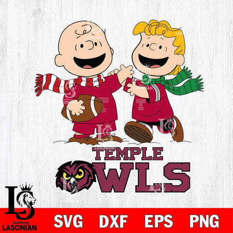Temple Owls Charlie Brown & Linus Football Cricut,Christmas SVG DXF EPS PNG FILE, NCAA Digital Download,Instant Download, Silhouette