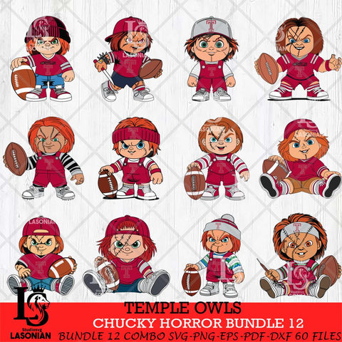 Temple Owls Chucky Horror Bundle 12 SVG Eps Dxf Png File, Bundle NCAA svg, Digital Download, Instant Download