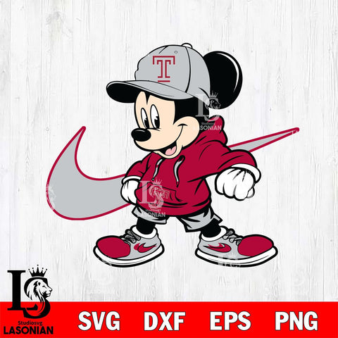 Temple Owls Cool Mickey Mouse Svg Eps Dxf Png File, NCAA svg, Digital Download, Instant Download
