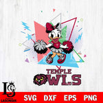 Temple Owls Cute Daisy Duck Cheerleader SVG DXF EPS PNG FILE, NCAA File Cut,Digital Download,Instant Download