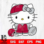 Temple Owls Cute Hello Kitty Football 4 Svg Eps Dxf Png File, NCAA svg, Digital Download, Instant Download