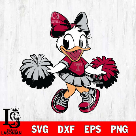 Temple Owls Daisy Duck Cheerleader Svg Eps Dxf Png File, NCAA svg, Digital Download, Instant Download