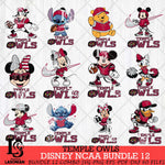 Temple Owls Disney NCAA Bundle Svg PNG 12 Svg Eps Dxf Png File, Digital Download