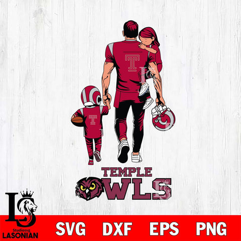 Temple Owls Father And Son Football SVG DXF EPS PNG FILE,NCAA SVG, Father day Digital Download,Instant Download, Silhouette