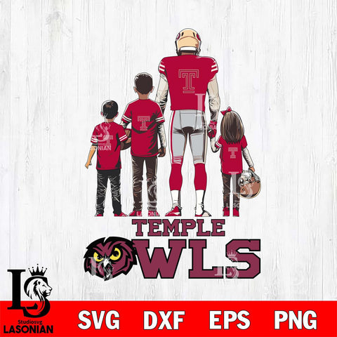 Temple Owls Father Football SVG DXF EPS PNG FILE,NCAA SVG, Father day Digital Download,Instant Download, Silhouette