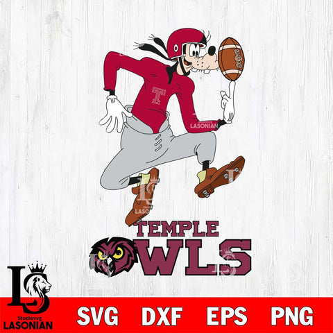 Temple Owls Goofy Circus Football SVG DXF EPS PNG FILE,NCAA svg ,Football Digital Download,Instant Download, Silhouette