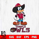 Temple Owls Goofy Cowboy Sport SVG DXF EPS PNG FILE,NCAA svg ,Football Digital Download,Instant Download, Silhouette