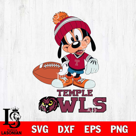 Temple Owls Goofy Football SVG DXF EPS PNG FILE,NCAA svg ,Football Digital Download,Instant Download, Silhouette