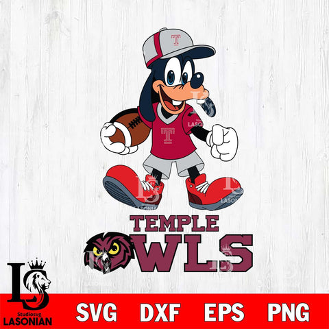 Temple Owls Goofy Football Player SVG DXF EPS PNG FILE,NCAA svg ,Football Digital Download,Instant Download, Silhouette