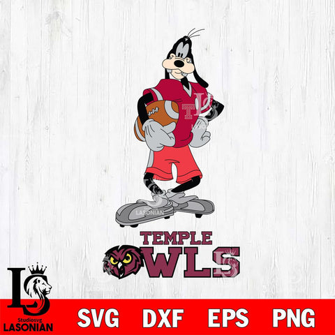 Temple Owls Goofy Player SVG DXF EPS PNG FILE,NCAA svg ,Football Digital Download,Instant Download, Silhouette