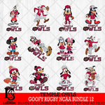 Temple Owls Goofy Rugby Disney NCAA Bundle 12 SVG DXF EPS PNG FILE,NCAA bundle svg ,Football Digital Download,Instant Download, Silhouette