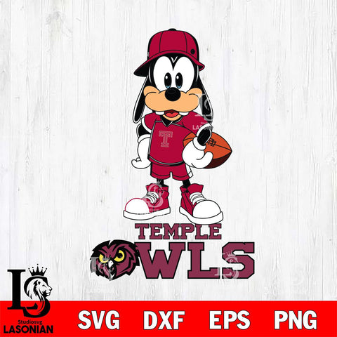 Temple Owls Goofy rugby SVG DXF EPS PNG FILE,NCAA svg ,Football Digital Download,Instant Download, Silhouette