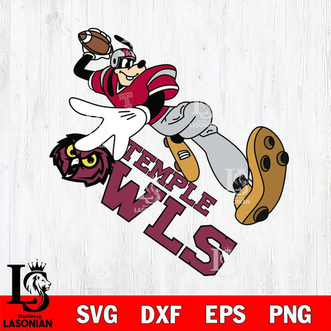 Temple Owls Goofy rugby player SVG DXF EPS PNG FILE,NCAA svg ,Football Digital Download,Instant Download, Silhouette