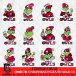 Temple Owls Grinch Christmas NCAA Bundle 12 Svg Eps Dxf Png File,Cricut files, Digital Download, Instant Download