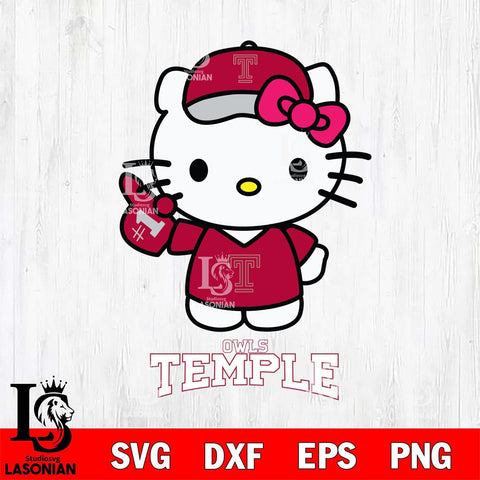Temple Owls Hello Kitty Best Fan Svg Eps Dxf Png File, Digital Download, Instant Download