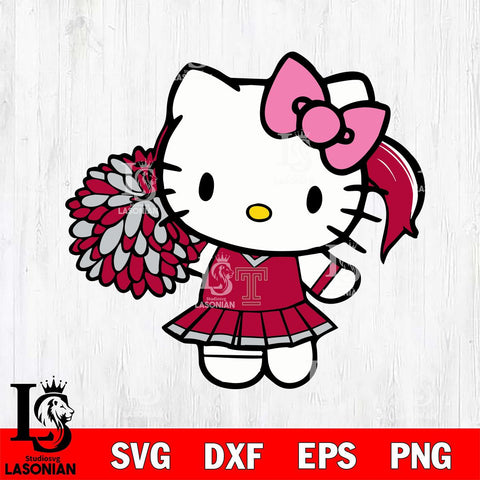 Temple Owls Hello Kitty Cheerleader 12 Svg Eps Dxf Png File, Digital Download, Instant Download