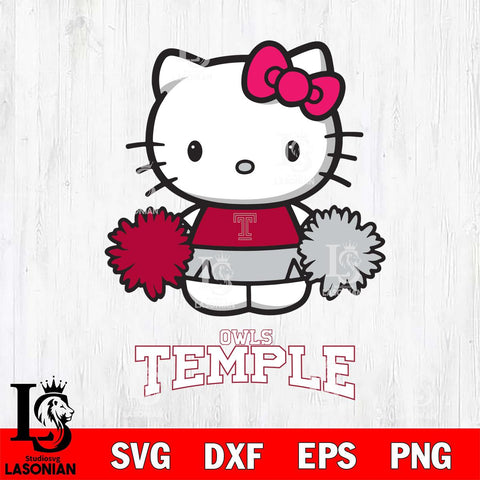 Temple Owls Hello Kitty Cheerleader 2 Svg Eps Dxf Png File, Digital Download, Instant Download
