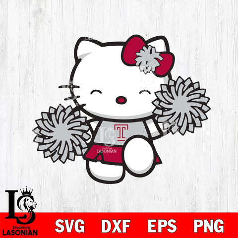 Temple Owls Hello Kitty Cheerleader Svg Eps Dxf Png File, Digital Download, Instant Download
