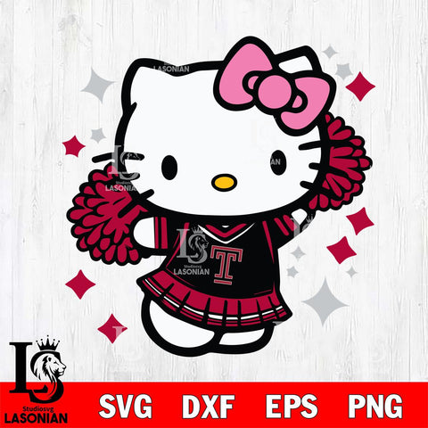 Temple Owls Hello Kitty Cheerleader 4 Svg Eps Dxf Png File, Digital Download, Instant Download
