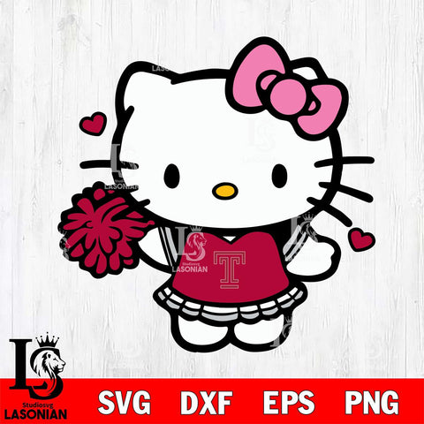 Temple Owls Hello Kitty Cheerleader 6 Svg Eps Dxf Png File, Digital Download, Instant Download