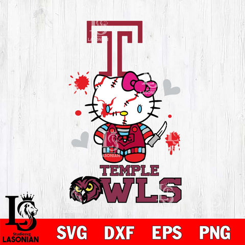 Temple Owls Hello Kitty Horror 2 Svg Eps Dxf Png File, Digital Download
