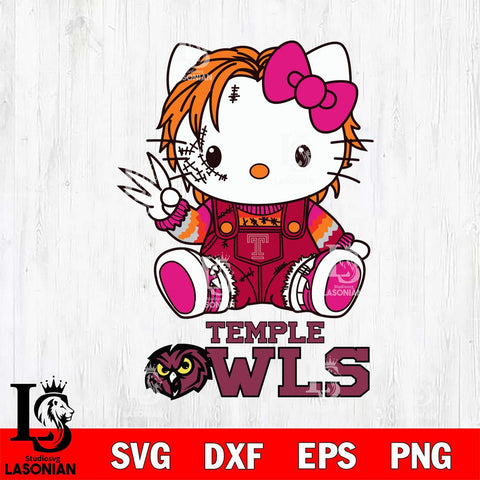 Temple Owls Hello Kitty Horror Svg Eps Dxf Png File, Digital Download