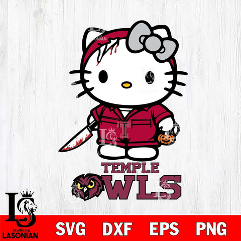 Temple Owls Hello Kitty Horror 5 Svg Eps Dxf Png File, Digital Download