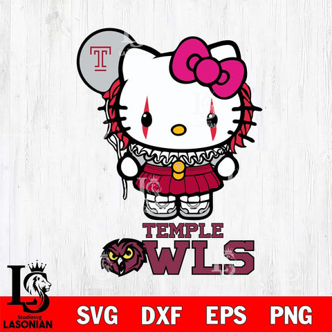 Temple Owls Hello Kitty Horror 7 Svg Eps Dxf Png File, Digital Download