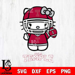 Temple Owls Hello Kitty NCAA 1 Svg Eps Dxf Png File, Digital Download, Instant Download