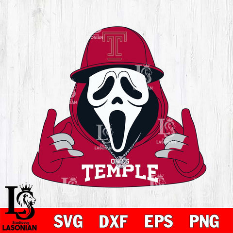Temple Owls Horror Character Ghostface Sport Svg Eps Dxf Png File, NCAA svg, Digital Download, Instant Download