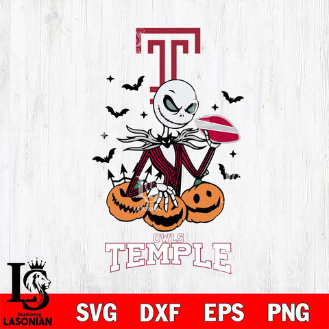 Temple Owls Jack Skellington 2 halloween Svg Eps Dxf Png File, NCAA svg, Digital Download, Instant Download