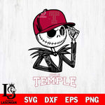 Temple Owls Jack Skellington 3 Halloween Svg Eps Dxf Png File, NCAA svg, Digital Download, Instant Download