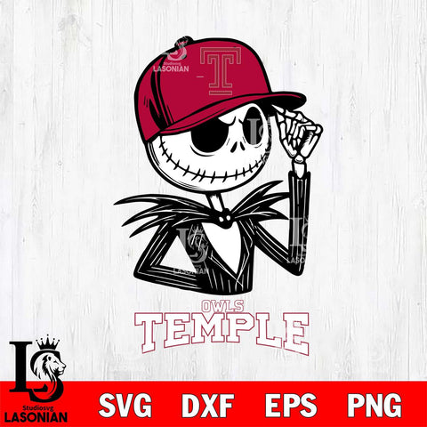 Temple Owls Jack Skellington 3 Halloween Svg Eps Dxf Png File, NCAA svg, Digital Download, Instant Download