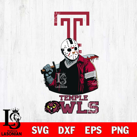 Temple Owls Jason Voorhees 10 Svg Eps Dxf Png File, Digital Download