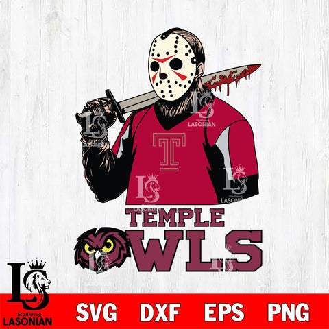 Temple Owls Jason Voorhees 11 Svg Eps Dxf Png File, Digital Download