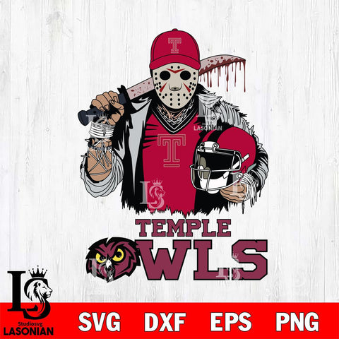 Temple Owls Jason Voorhees 2 Svg Eps Dxf Png File, Digital Download