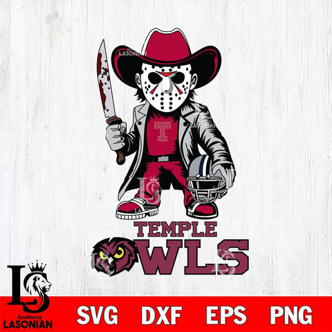 Temple Owls Jason Voorhees 3 Svg Eps Dxf Png File, Digital Download