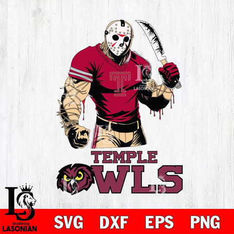 Temple Owls Jason Voorhees Svg Eps Dxf Png File, Digital Download