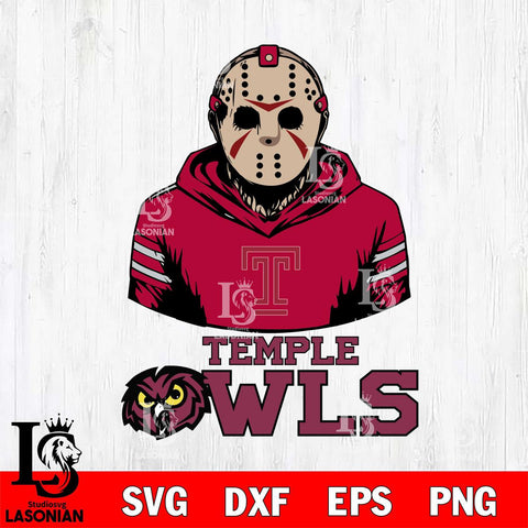 Temple Owls Jason Voorhees 4 Svg Eps Dxf Png File, Digital Download