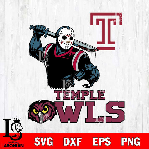 Temple Owls Jason Voorhees 5 Svg Eps Dxf Png File, Digital Download