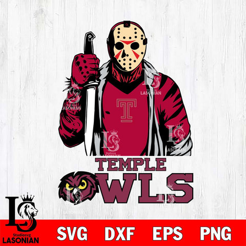Temple Owls Jason Voorhees 6 Svg Eps Dxf Png File, Digital Download
