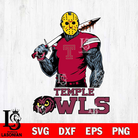 Temple Owls Jason Voorhees 7 Svg Eps Dxf Png File, Digital Download