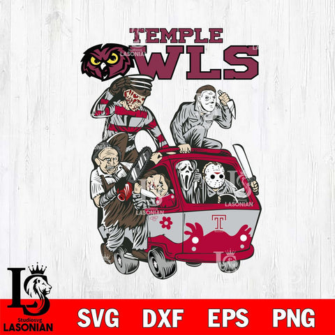 Temple Owls Jason Voorhees Horror 10 Svg Eps Dxf Png File, NCAA svg, Digital Download, Instant Download