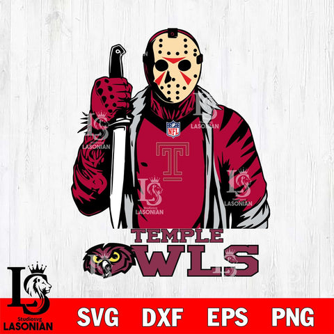 Temple Owls Jason Voorhees Horror 3 Svg Eps Dxf Png File, NCAA svg, Digital Download, Instant Download