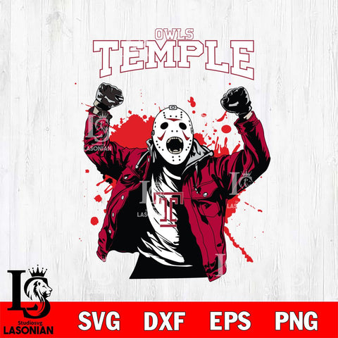 Temple Owls Jason Voorhees Horror Halloween 3 Svg Eps Dxf Png File, NCAA svg, Digital Download, Instant Download