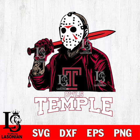 Temple Owls Jason Voorhees Horror Halloween Svg Eps Dxf Png File, NCAA svg, Digital Download, Instant Download