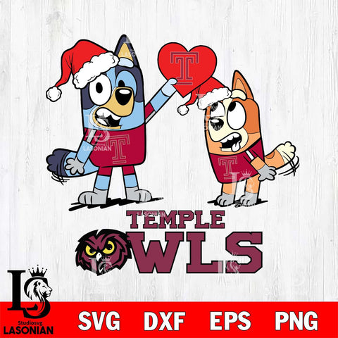 Temple Owls Love Bluey Christmas Svg Eps Dxf Png File, Digital Download