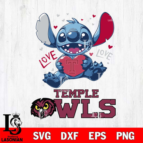 Temple Owls Love Stitch, Svg Eps Dxf Png File, Digital Download