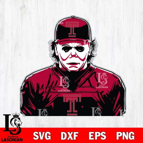 Temple Owls Michael Myers Horror Halloween Svg Eps Dxf Png File, NCAA svg, Digital Download, Instant Download